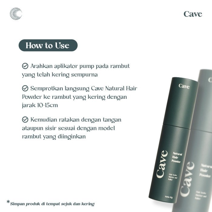 Hairpowder Cave Natural Hair Powder - Pomade Bubuk Bedak Rambut Pria
