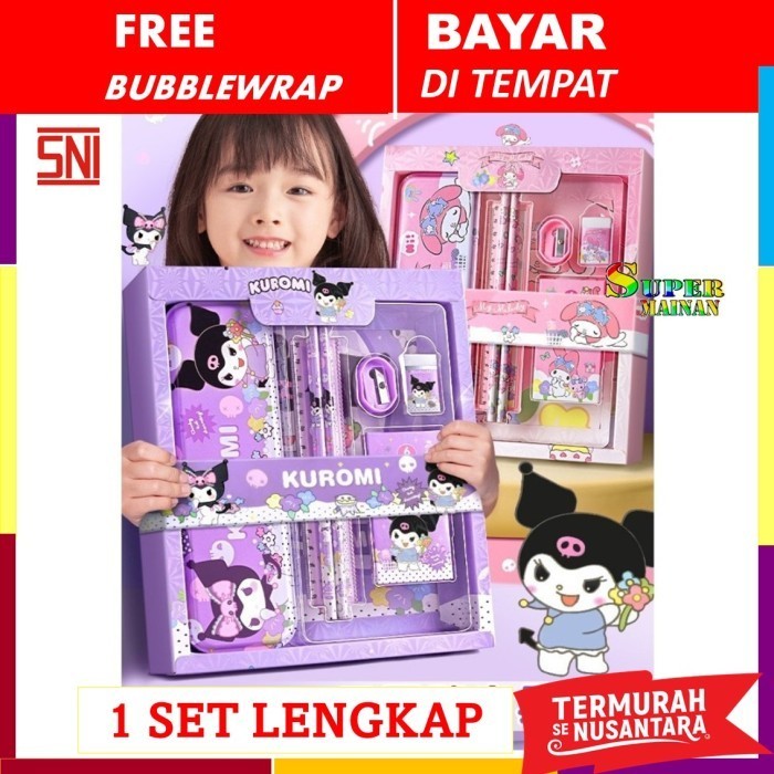 

kotak pensil anak perempuan kuromi sanrio crayon set krayon set alat tulis tk sd anak perempuan 3 4