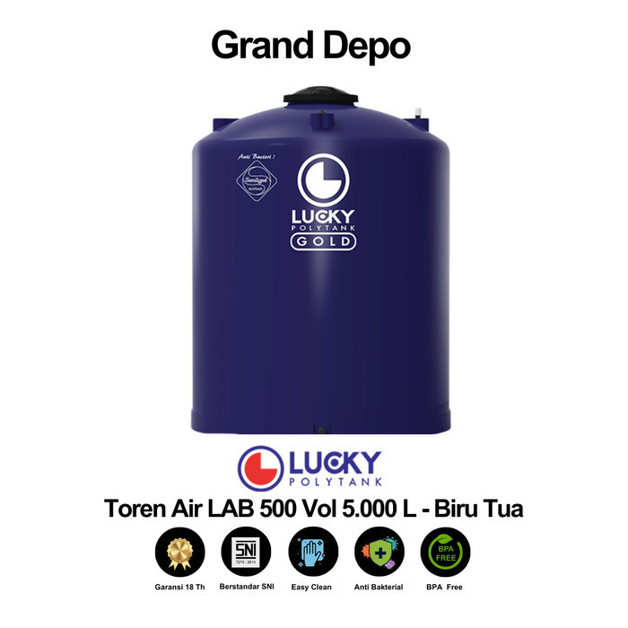 Lucky Tandon Air / Toren Air 5500 Liter LAB 500 Biru Tua