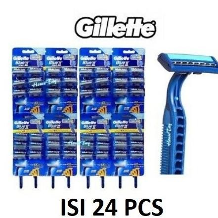 KEROKAN JENGGOT KUMIS PISAU CUKUR 2 MATA PISAU GILLETTE BLUE 24 PCS