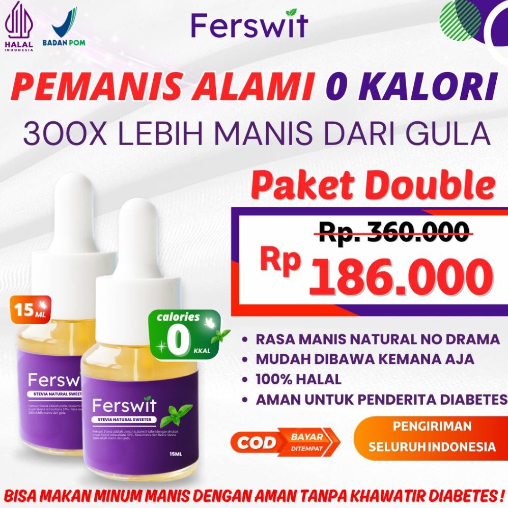 

ksatria Ferswit Stevia Alami Paket 2 Botol berkasiat