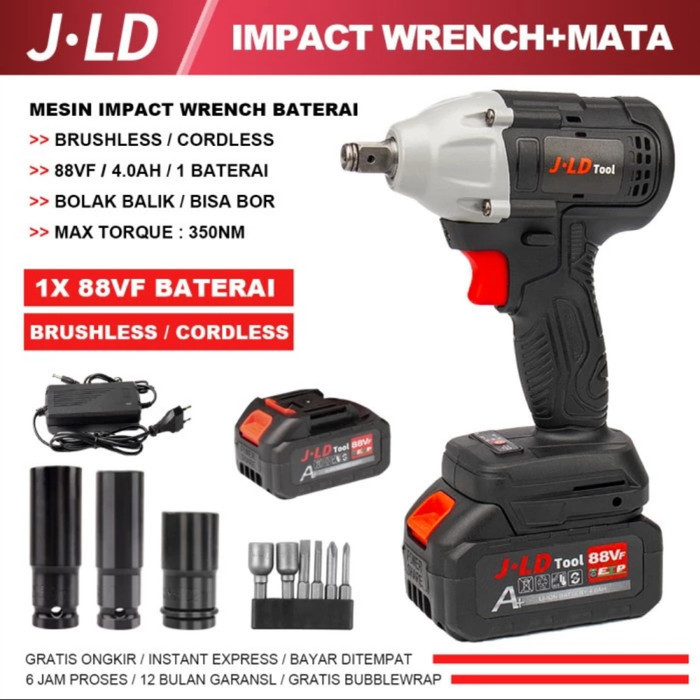 Terbaru Jld 48S Brusless Impack Wrench 48V Mesin Bor Impack Jld Promo Terlaris