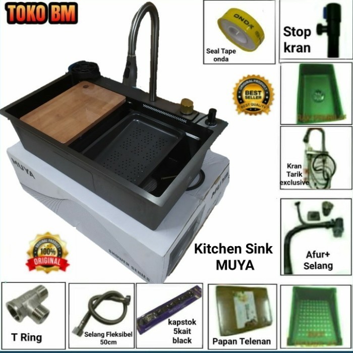 Terbaru Kitchen Sink Modern Josida Hitam Doff Piano Digital 8048 Black Promo Terlaris