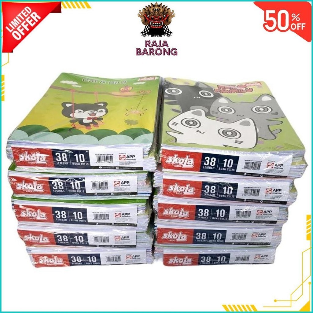 

BUKU TULIS SIDU SKOLA 38 LEMBAR 1 PAK (ISI 10 BUKU) - SKOLA BY SIDU SIAP KIRIM