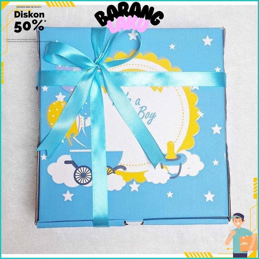 

BOX HAMPERS NEW BORN 24X24X7/ KOTAK KADO ITS BOY GIRL/ GIFT BOX DIRAKIT HAMPERS BISA COD