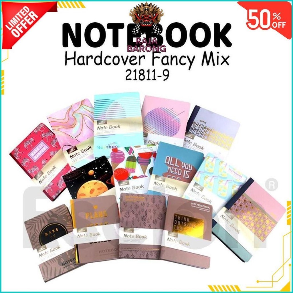 

HARD COVER NOTEBOOK A5 FANCY MIX 21811-9 / NOTEBOOK A5 96 LEMBAR GRATIS ONGKIR