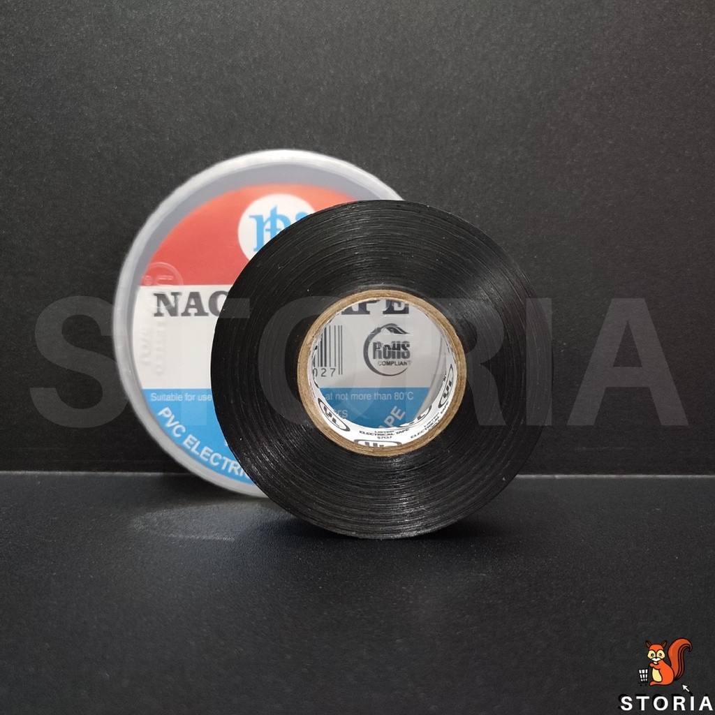 

Isolasi Hitam Listrik Nachi Tape 3/4 inch 20 Meter/NACHI Tape Hitam-STORIA