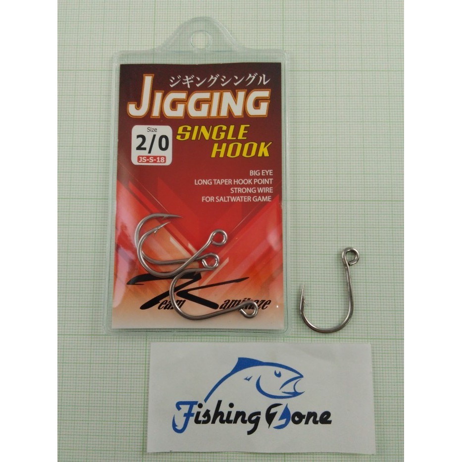 Team Kamikaze JIGGING SINGLE HOOK Size#2/0 - Silver