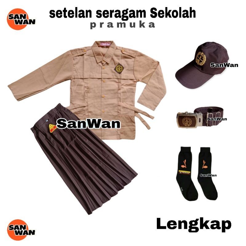 Seragam Sekolah Sd Smp Sma Laki Cewek Rok Panjang Sklh Smk Wanita Dewasa Warna Hijau Span Set Pramuk