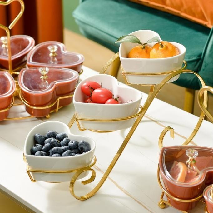 [Bisa Cod] Love Snack Tray Set/ Wadah Cemilan Snack Keramik