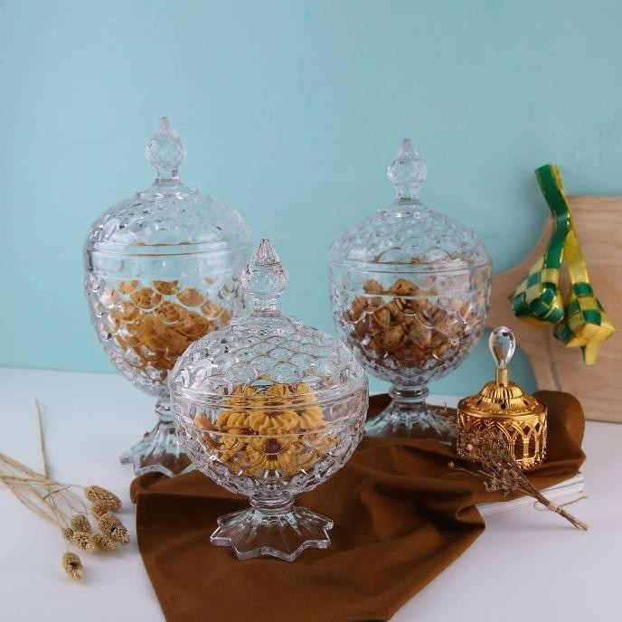 [New] Toples Kaca Bening Polos Capodimonte Isi 3 Pcs