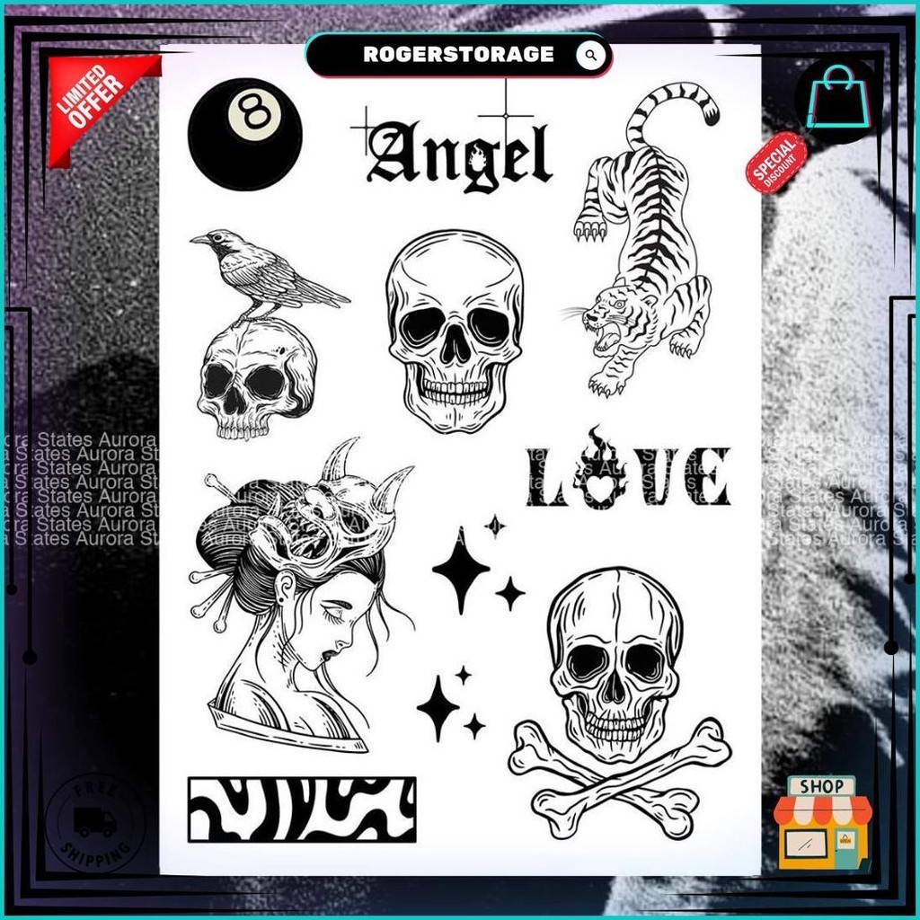 

Skull Sticker Aesthetic | Sticker Laptop | Sticker Helm | Sticker Botol Tumblrr | Custom Sticker Sale