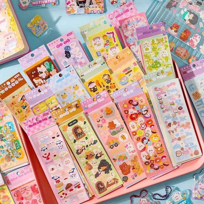 

Sticker Cute Random - Stiker Mainan Anak Lucu Hewan Binatang Beruang Kelinci Kucing Diary Bujo Planner Deco Sale