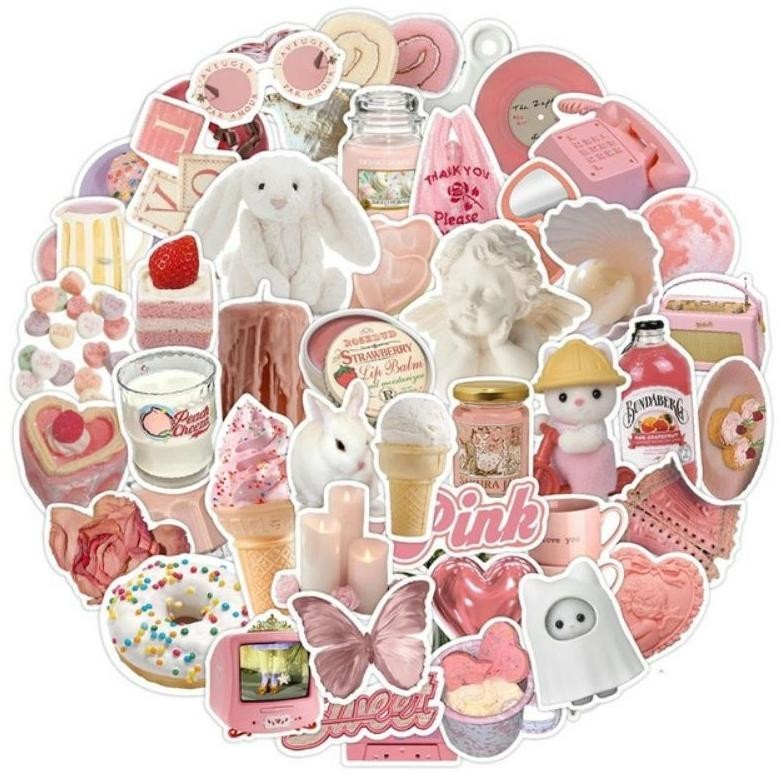 

Stiker Pack Pink Style 260046- Stiker Aesthetic Keren Imut Laptop, Aksesoris Hp, Anti Air, Motif, Helm, Tumbler, Koper, Kulkas Sale