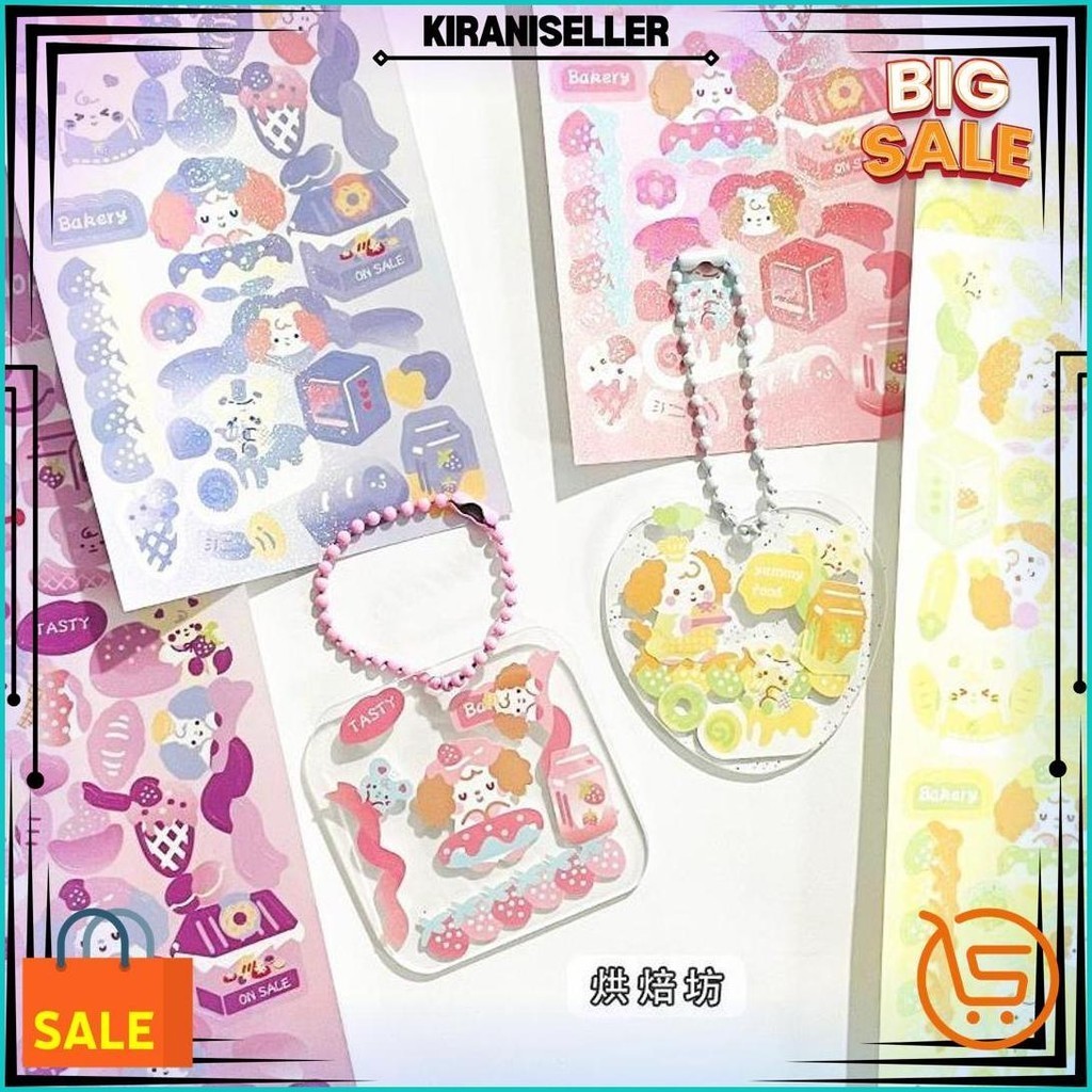 

100 Lembar Sticker Glossy Hologram Stiker Glitter Anak Lucu Name Card Diy Best Seller