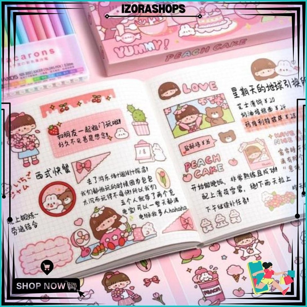 

Nini / Momo / Ellie Stiker Korea Isi 100 Pcs Sticker Deco Aesthetic / Case Hp / Diary / Diy / Bujo /Scrapbook Momo Girl Sticker Tumbler / Binder {Ligo} Gratis Ongkir