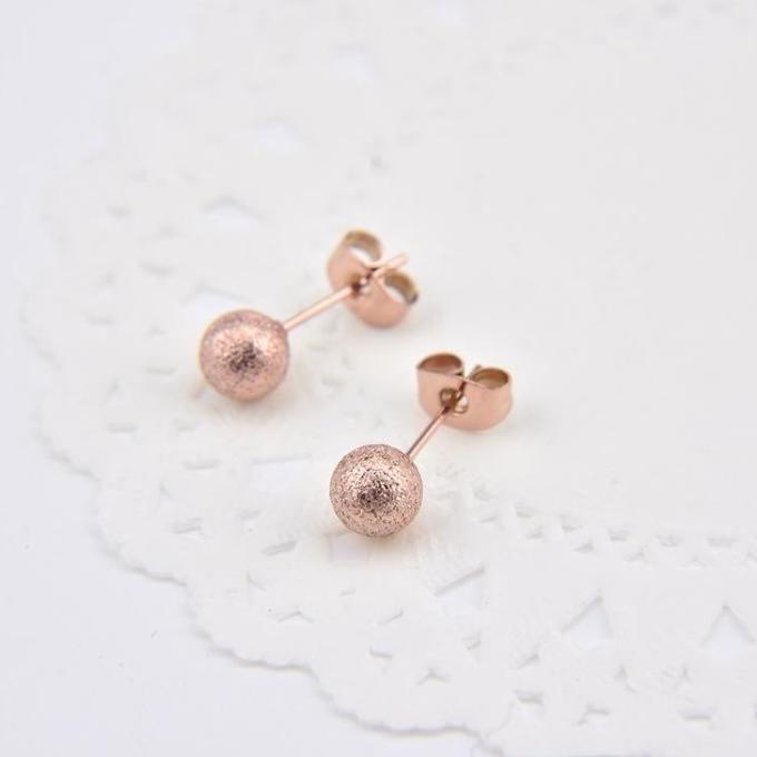 Anting stud titanium/anting titanium tusuk simple bulat anti karat