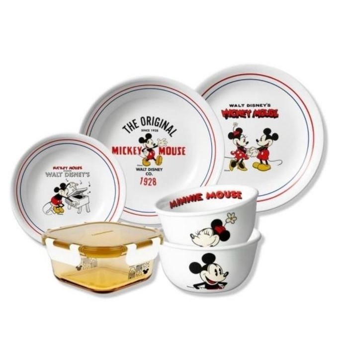 mickey corelle set / disney corelle set / disney plate set