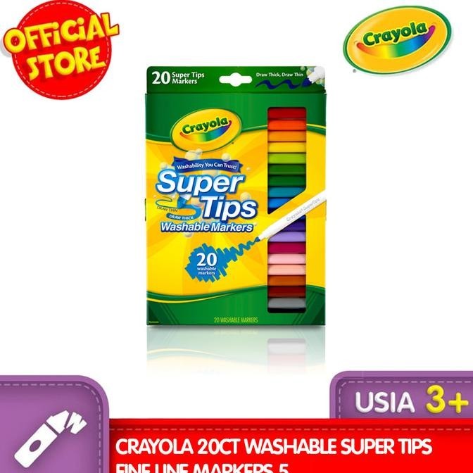 

CRAYOLA 20ct Washable Super Tips Fine Line Markers 5