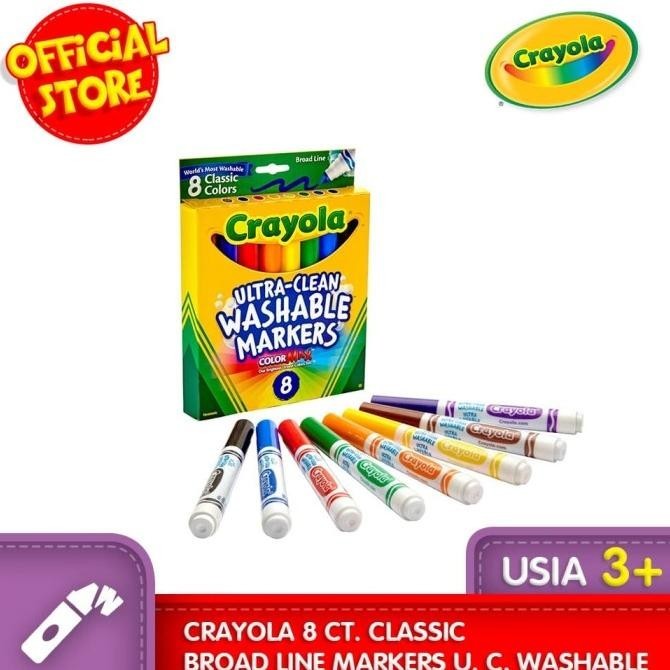 

CRAYOLA 8 Ct Classic Broad Line Markers U.C Washable