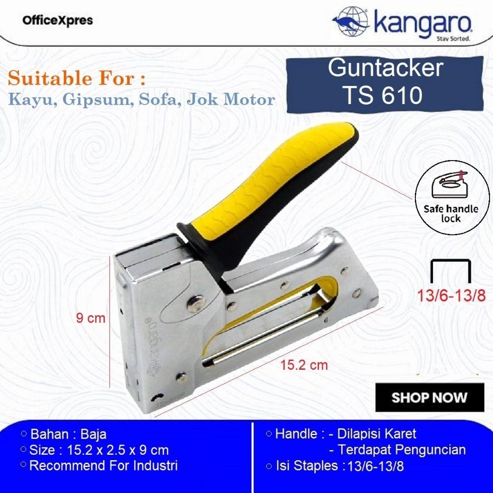 

SALE Alat Stapler Tembak Jok Kulit Motor / Guntacker TS 610R Sejenis MAX TGA/ Cekrekan / Pengokot / Stapler Sofa Me-95