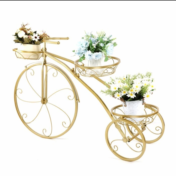 Rak Bunga Tanaman Sepeda Standing Planter Besi