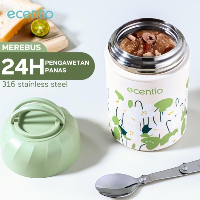 Ecentio Tempat Makan Tas Bekal Food Jar Termos Nasi Tumbler Gelas