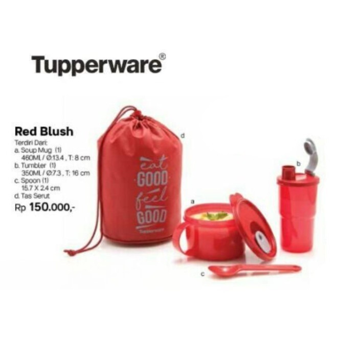 Tupperware Blush Set Wadah Bekal Sup Termasuk Tas Dan Botol Minum