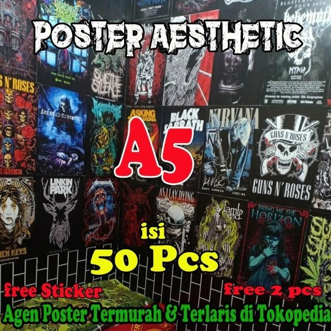 

[WIN] POSTER AESTHETIC 50PCS BAND METAL/UKURAN A5 + LAMINATING DOFF/GLOSSY