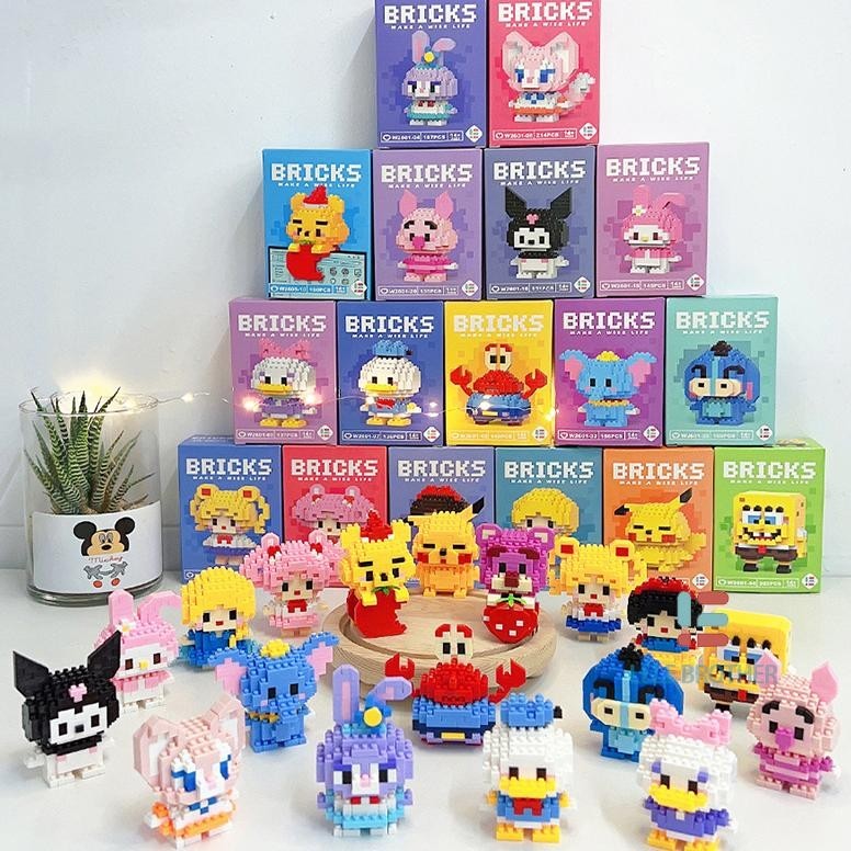 Mini Bricks Toys Nano Block Model Kartun Building 3D Blok Mainan Balok Susun Diy Bricks Mini Mainan 