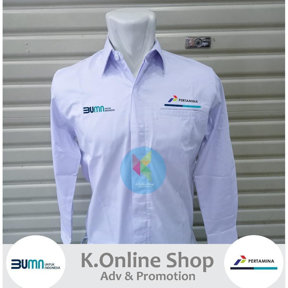 Baju Kemeja Tactical Pria Lapangan Outdoor Bumn Pertamina Sem Bumn Pertamina Bumn Pertamina Putih Le