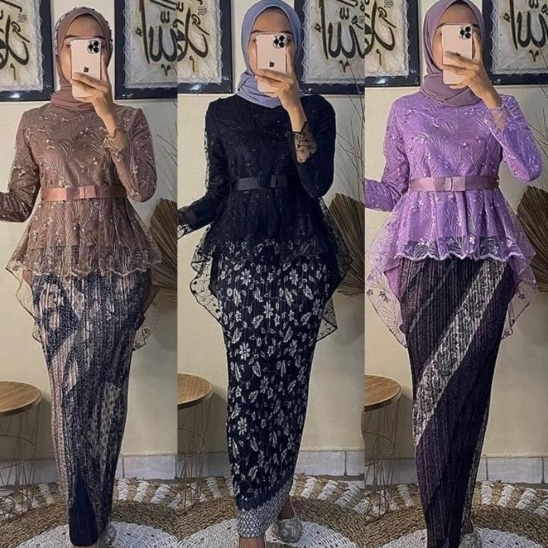 RFG PROMO Set Kebaya Aurora Tulle Pita - Kebaya Modern - Kebaya Wisuda - Kebaya kekinian - Kebaya Ba