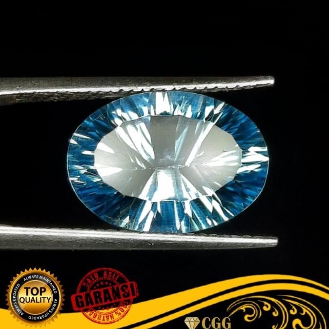 Batu Natural Permata Blue Topaz Swiss Garansi Asli Original Kode Produk 4511