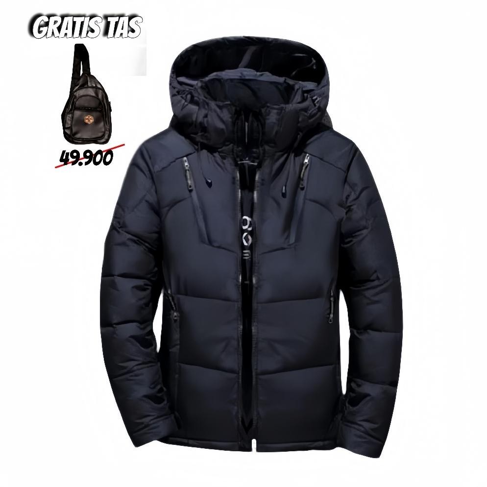 Jaket Pria Distro Keren Wateroof Tebal Warna Hitam