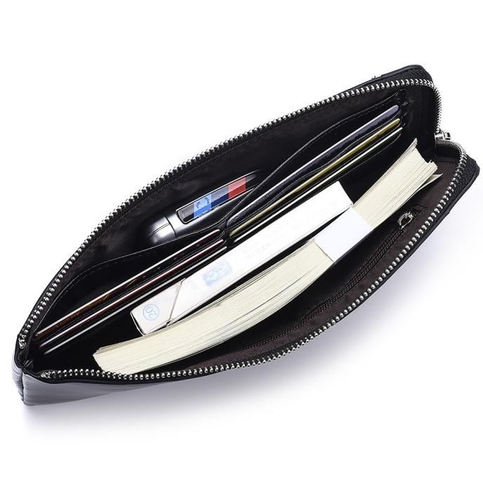 DOMPET PANJANG WANITA IMPORT KULIT HITAM AGRELAS WA659B5 BESAR MUAT HP