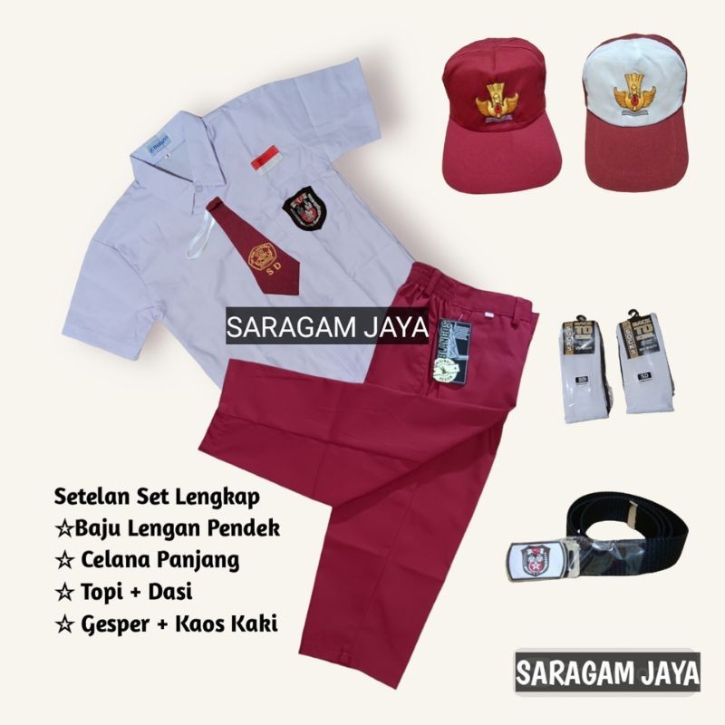 Seragam sd laki laki,Celana merah sd anak laki laki,Baju putih sekolah sd