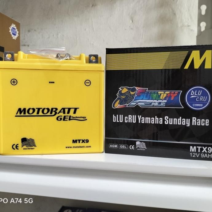 Aki Motor Bajaj Pulsar 180 Motobatt Mtx9 Aki Kering/Aki Gel