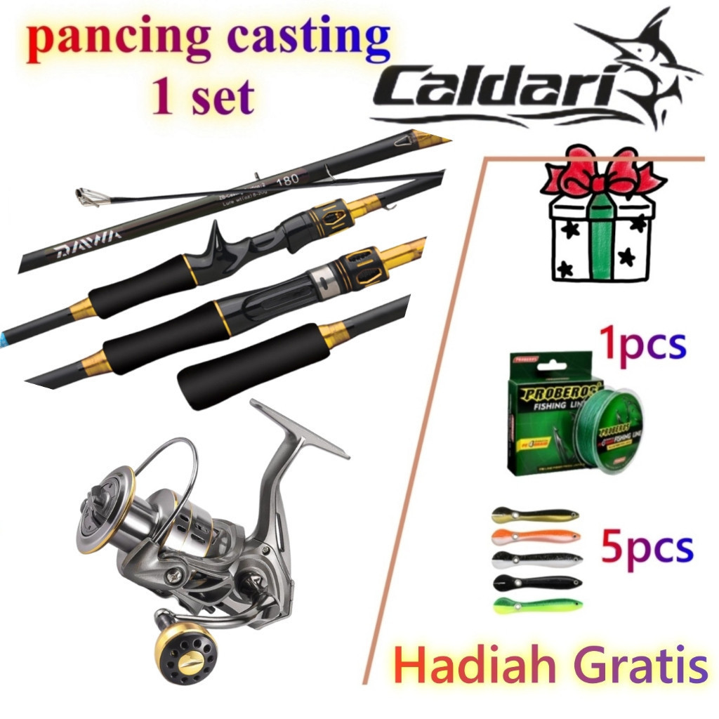 [Bahan halus dan Nyaman] DAIWA Pancing Casting 1 set Reel pancing 1000-7000 Reel Spinning Power