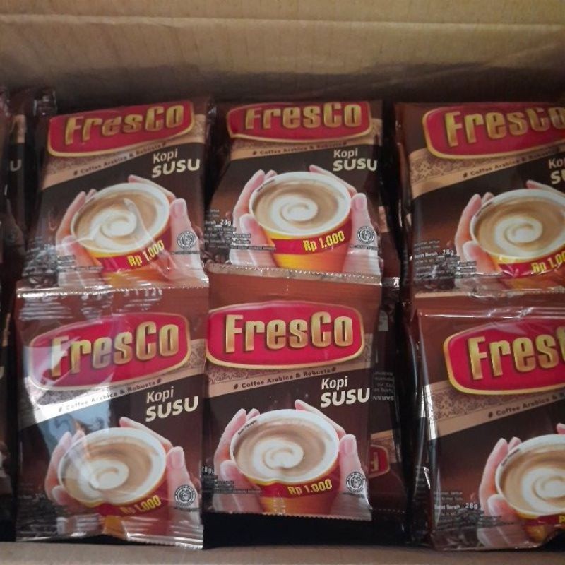 

RBs Fresco Kopi Susu 1 Renteng (10 Saset) Kemasan Baru 2023 + Packing Aman IWb