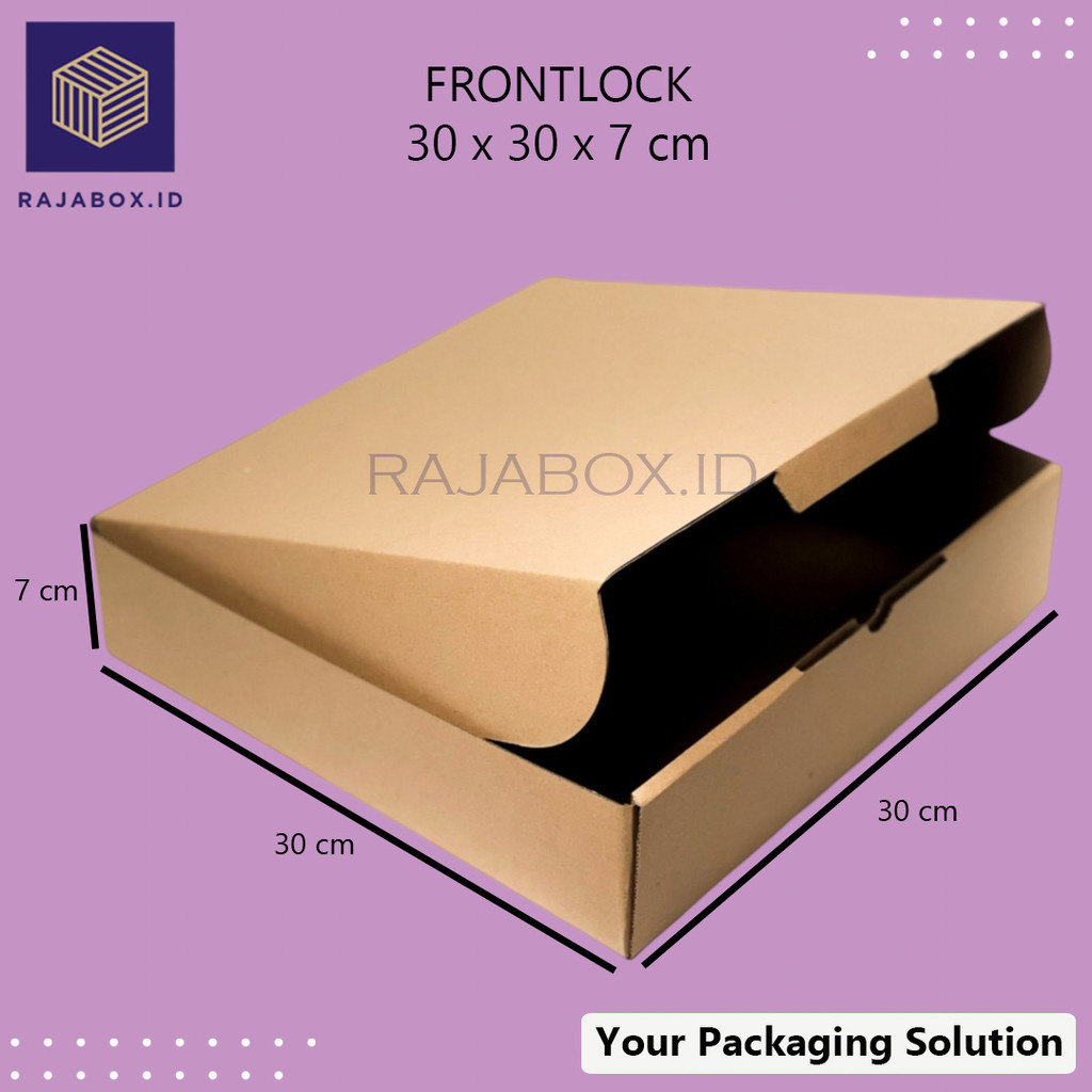 

Kardus Dus uk 30x30x7 cm Model Die Cut Box Kotak Packing Aksesoris Baju Makanan Pizza Hijab Kue