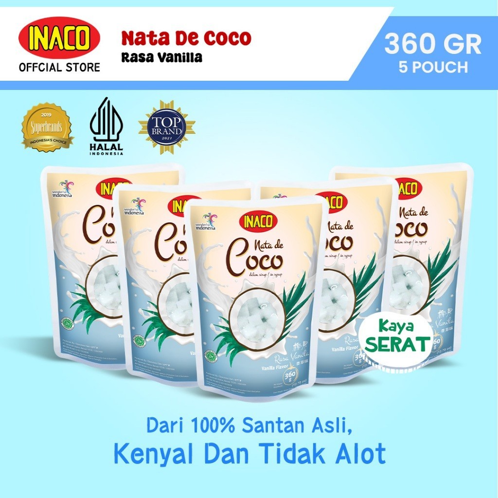 

INACO Nata De Coco Vanilla Pouch 360gr - 5pcs