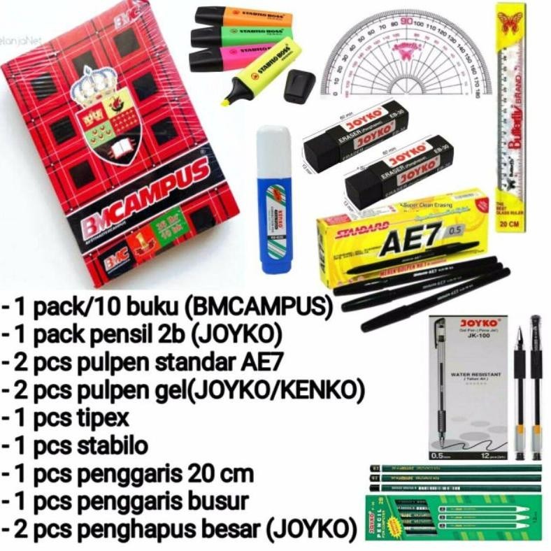 

PROMO PAKET ALAT TULIS (SMP-SMA) / PAKET PERLENGKAPAN SEKOLAH/ALAT TULIS BUKU MURAH Me-95