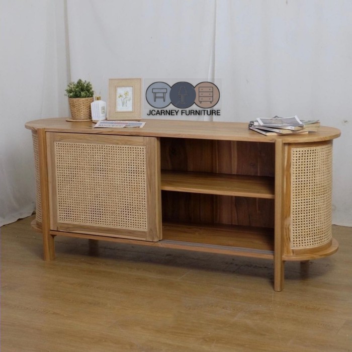 meja tv rotan , bufet rotan jati minimalis modern ,rak tv rotan murah
