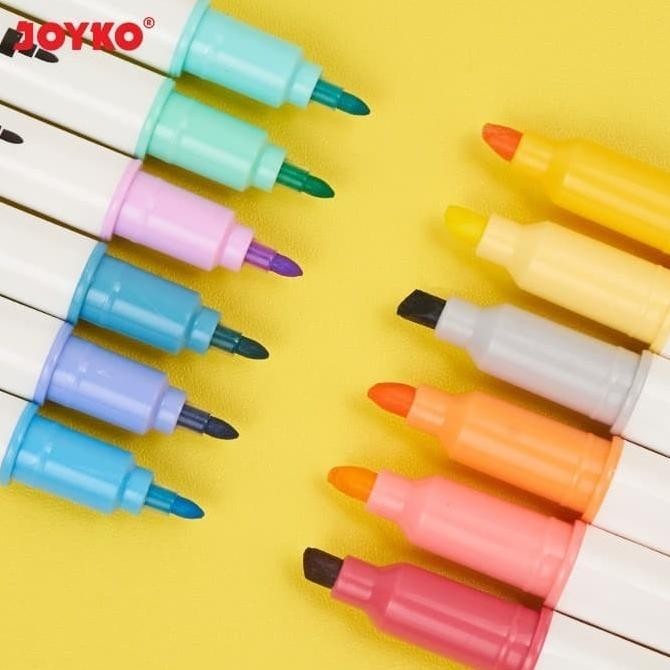 

Spidol Highlighter Marker Pastel Color Joyko 12 warna HL-55