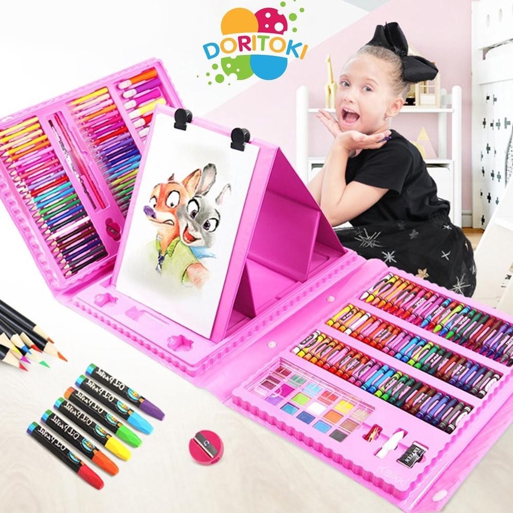 

DORITOKI 208PCS CRAYON ANAK PENGASAH SET ALAT MENGGAMBAR MELUKIS ANAK-ANAK CRAYON CAT AIR PENSIL GRATIS ONGKIR