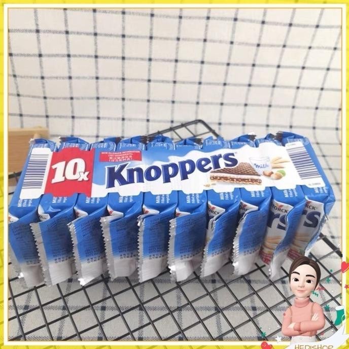

KNOPPERS Milk Hazelnut Wafers Isi 10 Pack (Made in Germany)