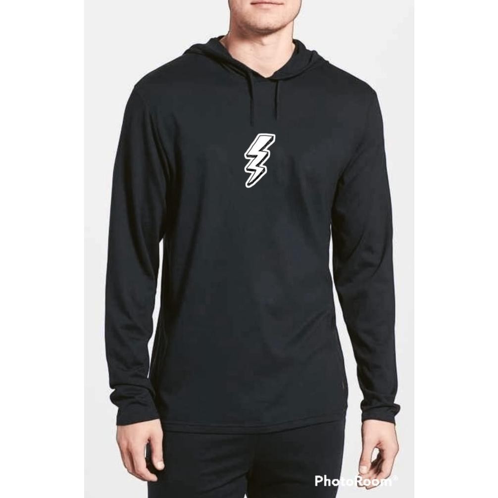 Big Sale Kaos Hoodie Hitam Lengan Panjang Pria Dewasa Terbaru Hoodie Distro Kekinian/Baju Hitam Leng