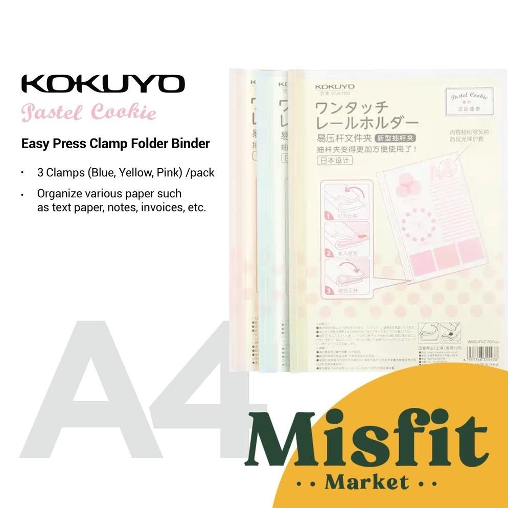promoo baru kokuyo easy press clamp folder binder a4 jilid buku binder plastic ring spiral map benin
