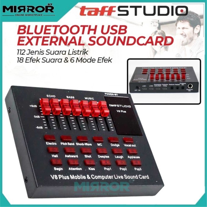 

Soundd Mixer Audio USB External Live Mic Headset V8 Plus
