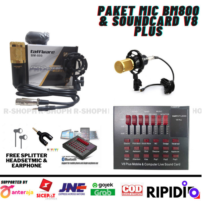 

Paket Soundd V8 Plus Mic BM 800 Taffware Live Youtube Zoom FB